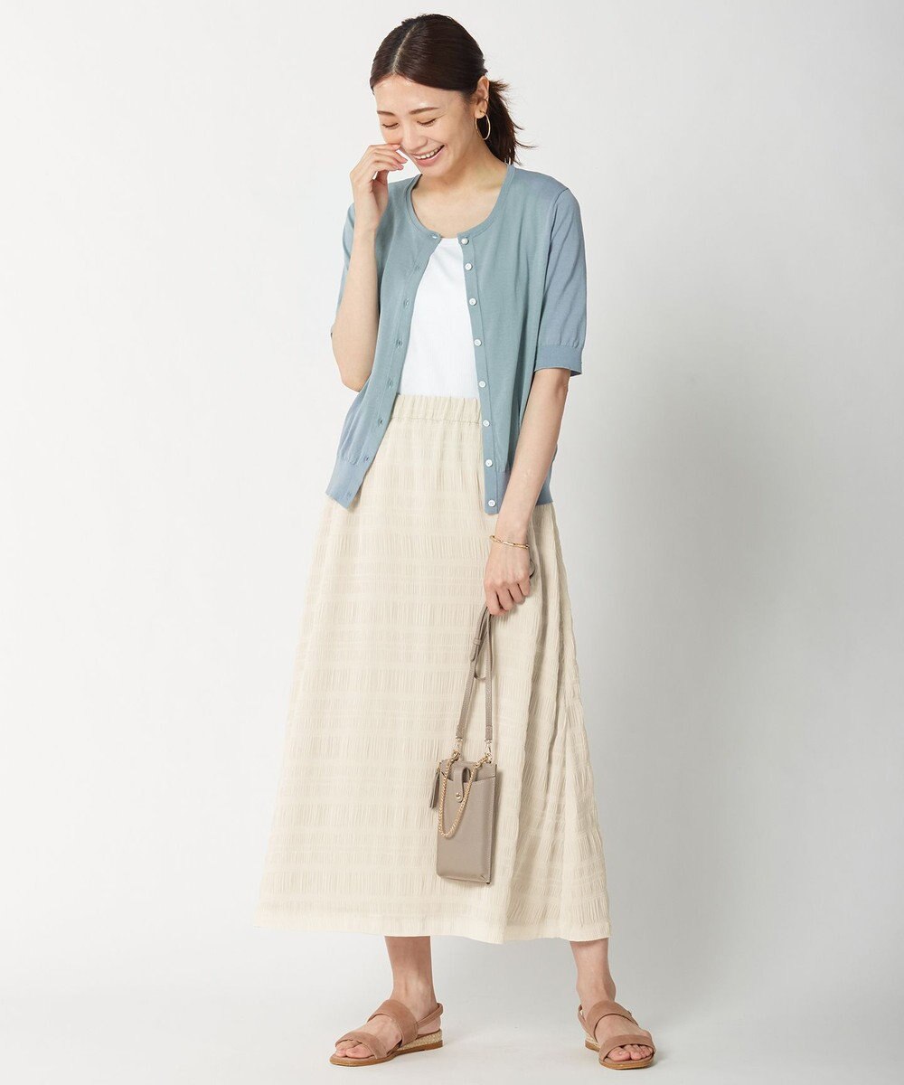 J.PRESS LADIES 【洗える】シャーリングシャドーボーダー スカート 