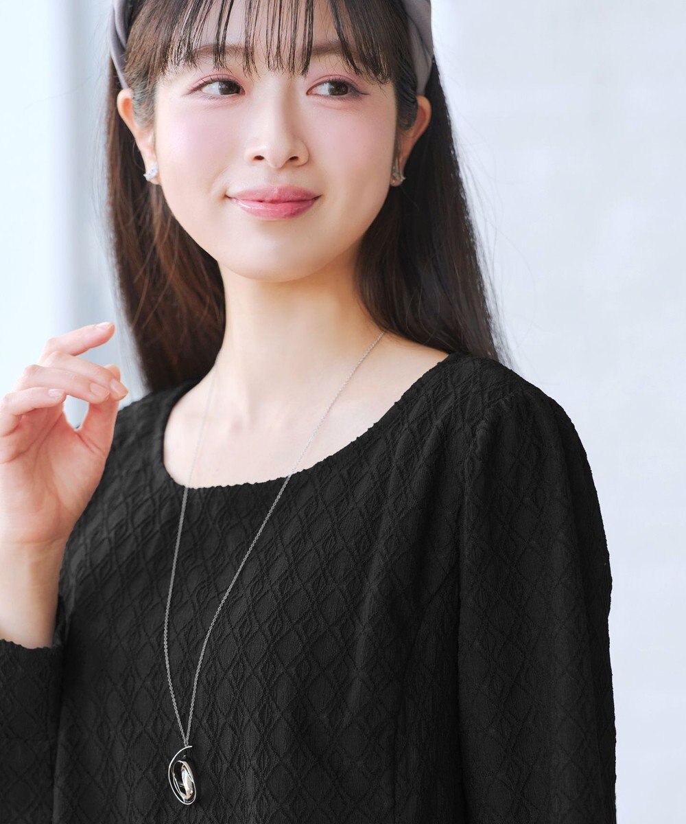 Tiaclasse L ダイヤ柄ジャガードパフスリチュニック 