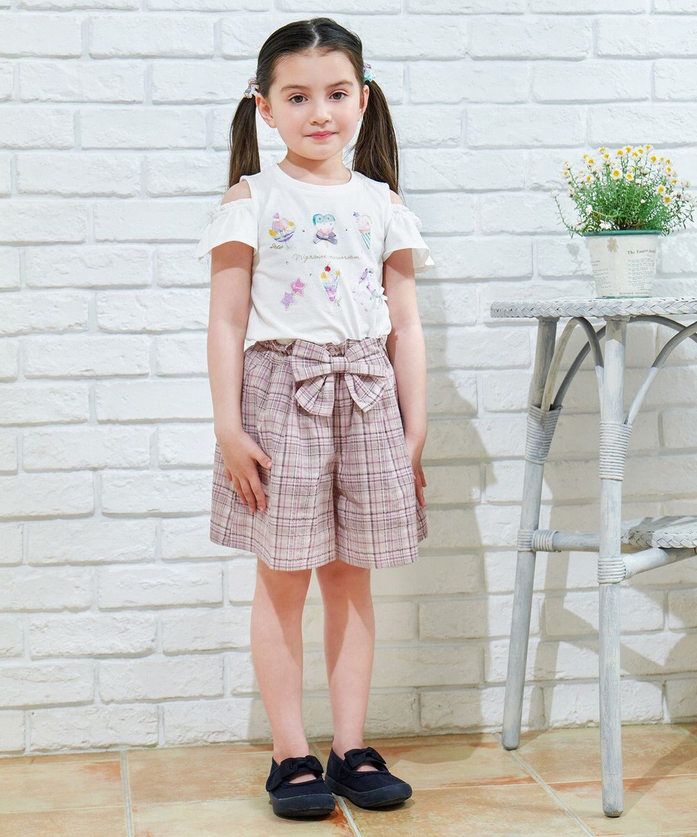 ANY KIDS チェック柄 ショート パンツ 