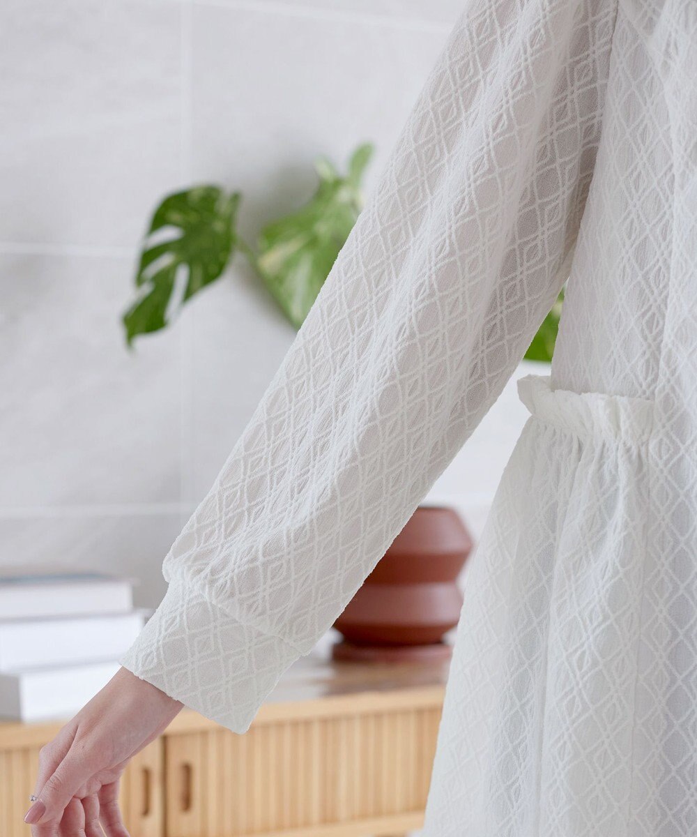 Tiaclasse L ダイヤ柄ジャガードパフスリチュニック 