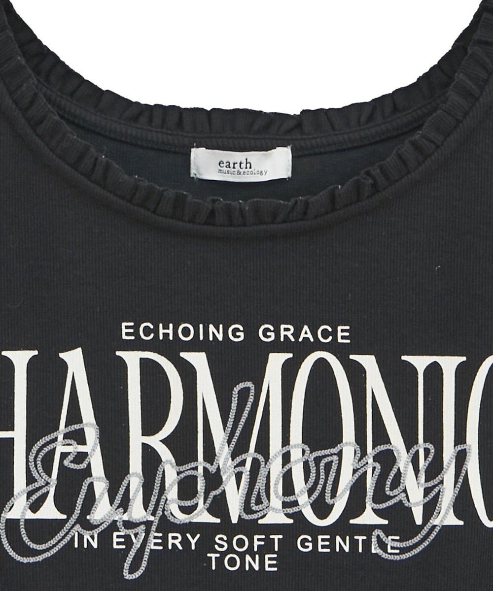 earth music&ecology フリルロゴノースリーブプルオーバー 