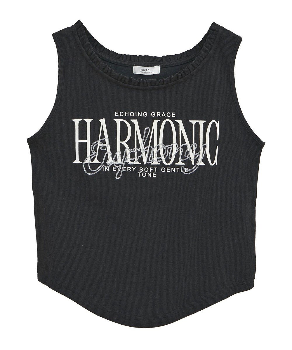 earth music&ecology フリルロゴノースリーブプルオーバー 