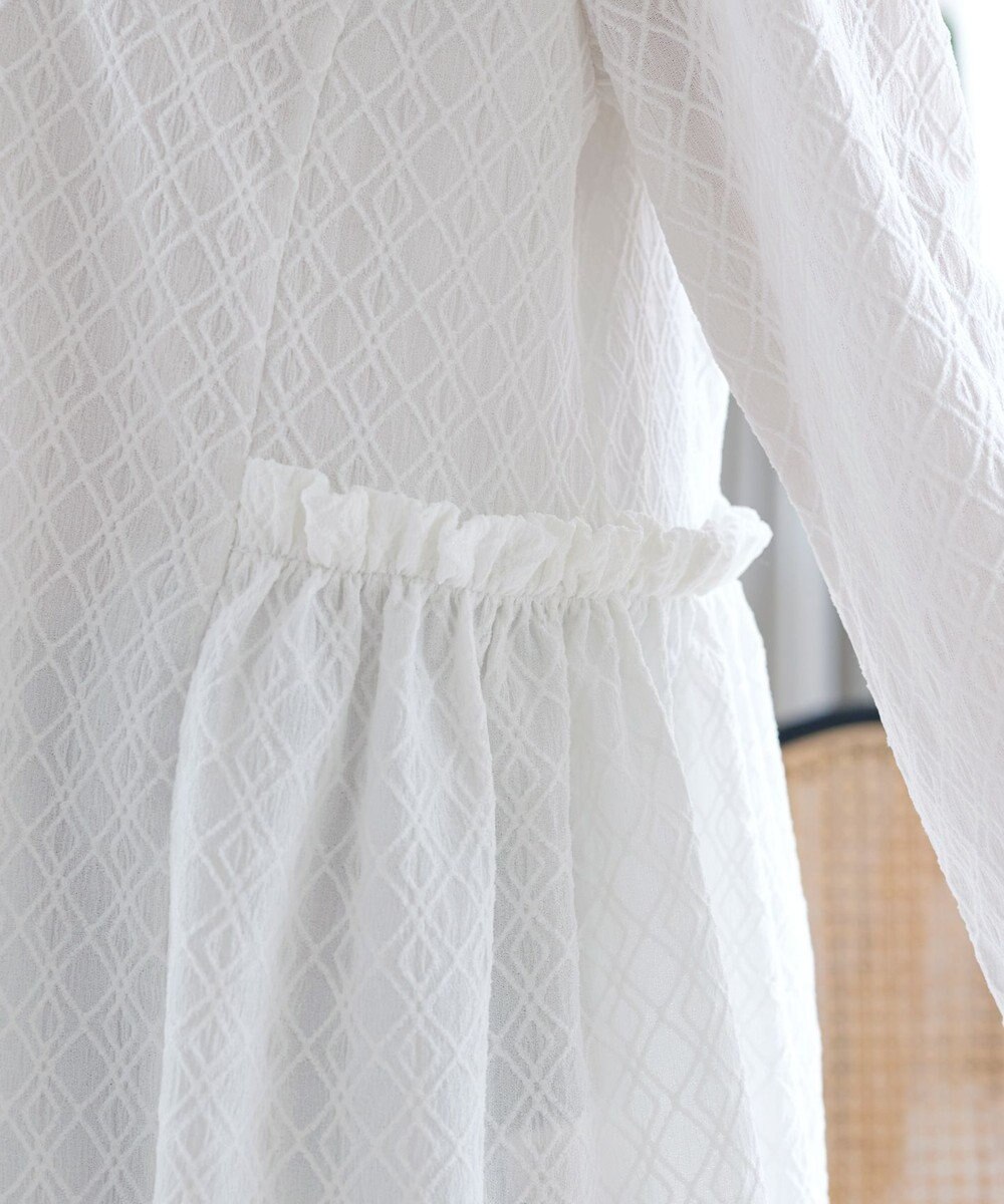 Tiaclasse L ダイヤ柄ジャガードパフスリチュニック 