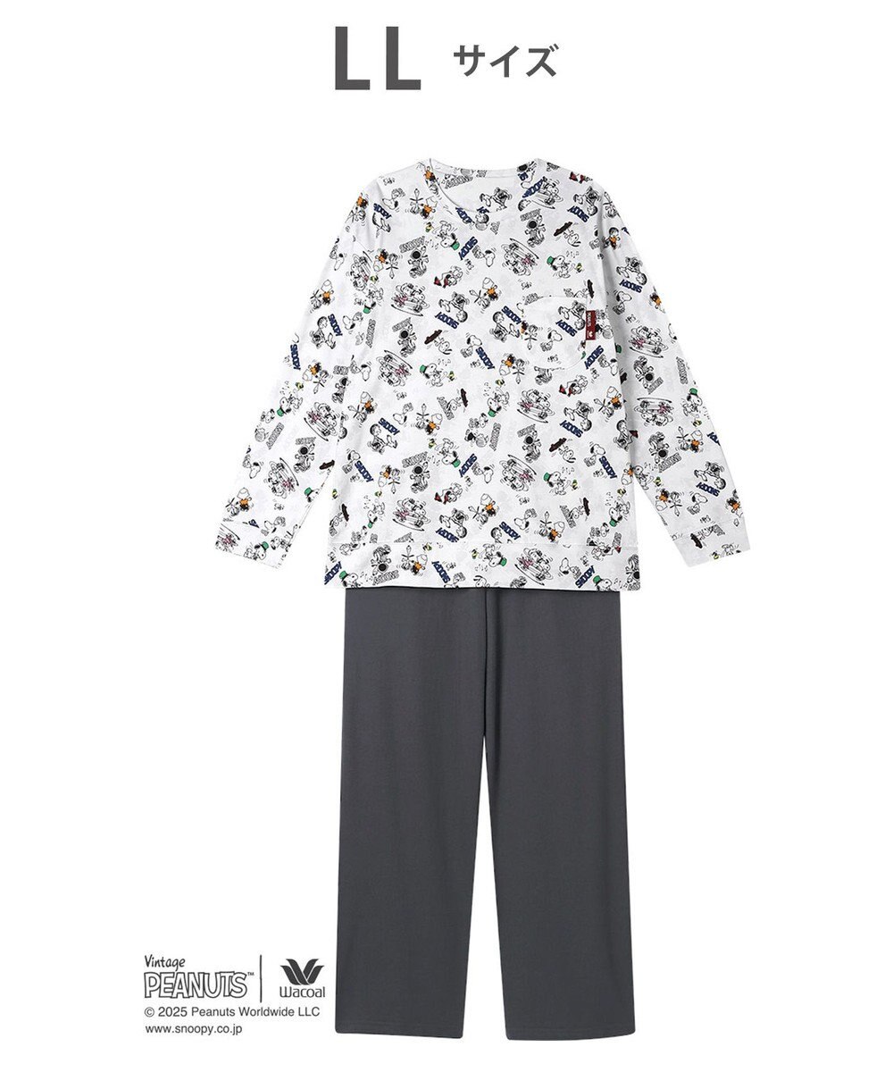 WACOAL ワコール_リラックス＆スリープ パジャマ 長袖 長ズボン 綿100%(本体) PEANUTS スヌーピー レディース FDX554 /ワコール 