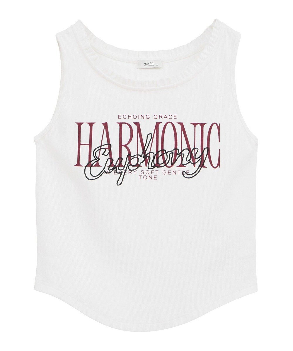 earth music&ecology フリルロゴノースリーブプルオーバー 