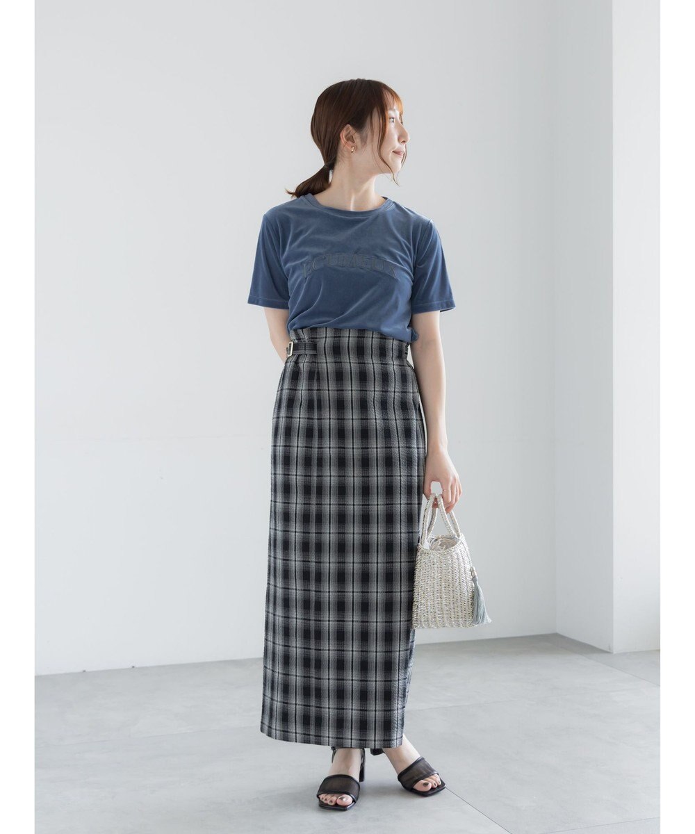 Te chichi シアーベロアロゴ刺繍Tシャツ 