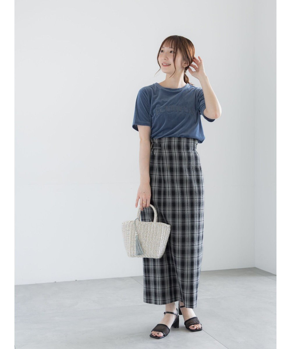 Te chichi シアーベロアロゴ刺繍Tシャツ 