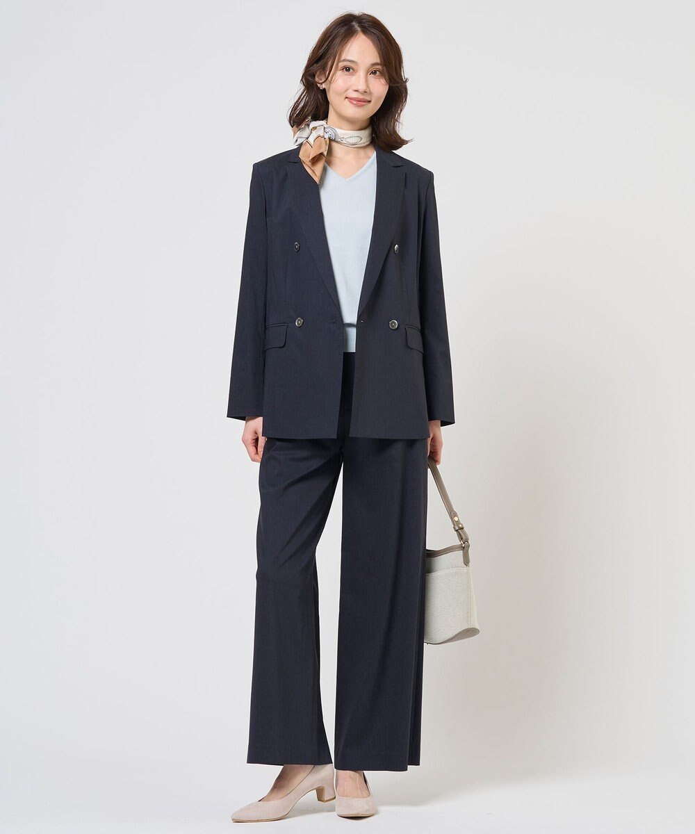 J.PRESS LADIES セルロースリネンストレッチ ダブル ジャケット 