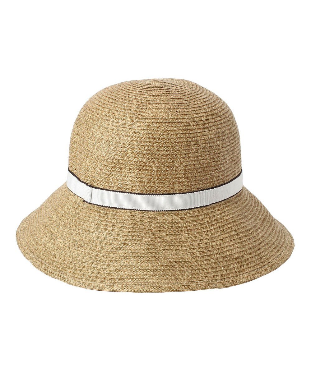 MOONBAT 【洗える】FURLA(フルラ)  ロゴ刺繍リボン 天然ハット 