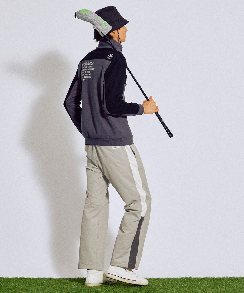 PW CIRCULUS 今が旬トップス！【ドライな肌触り / UV遮蔽率98.9% UVカット / ストレッチ】【MEN】ワッフルハーフジップトップス  ゴルフ 