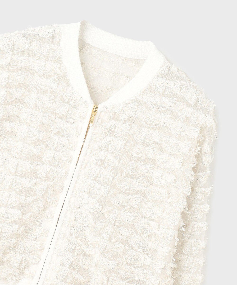 GRACE CONTINENTAL フリンジニットzipカーディガン 