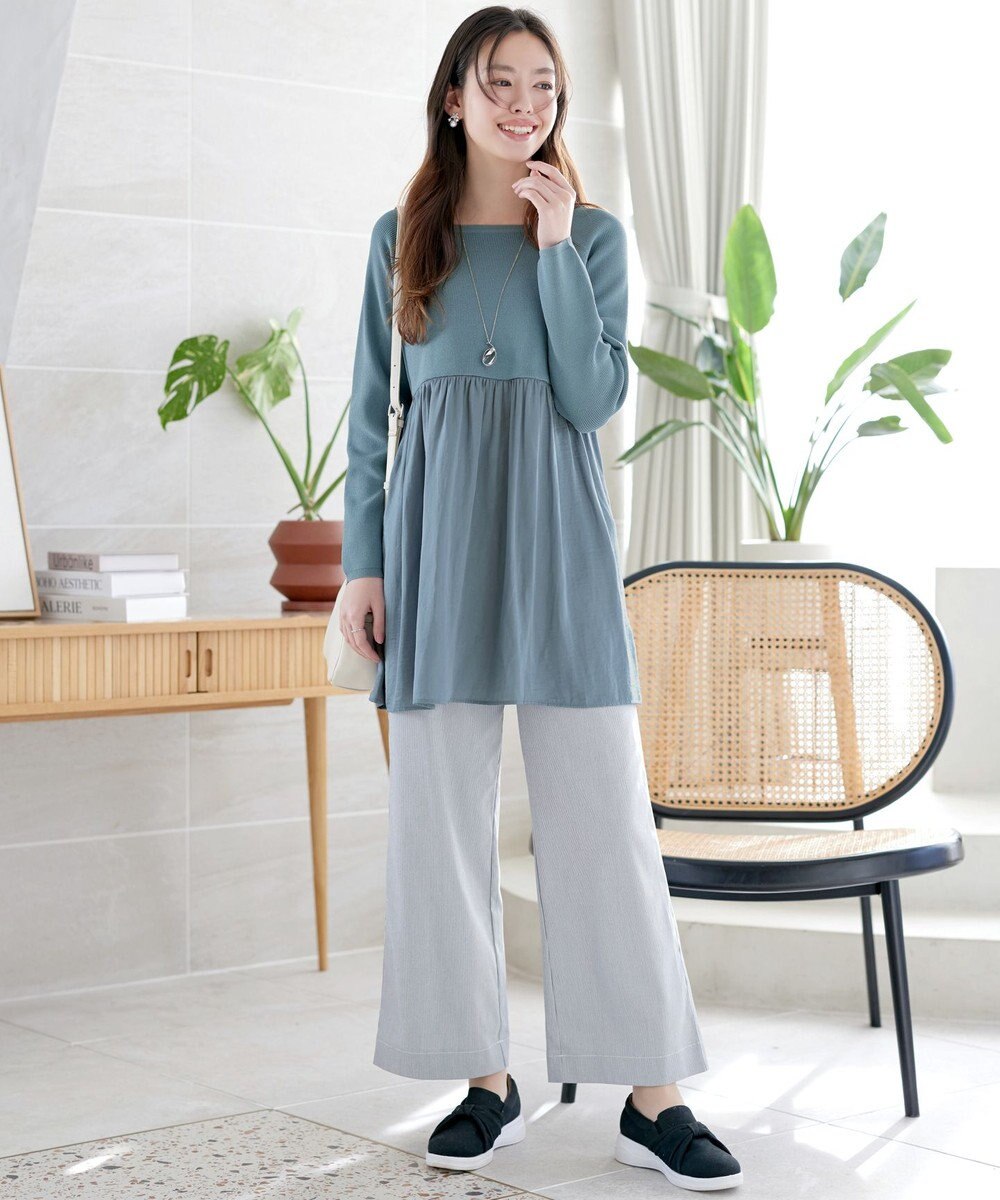 Tiaclasse L ヴィンテージサテンドッキングニットチュニック 