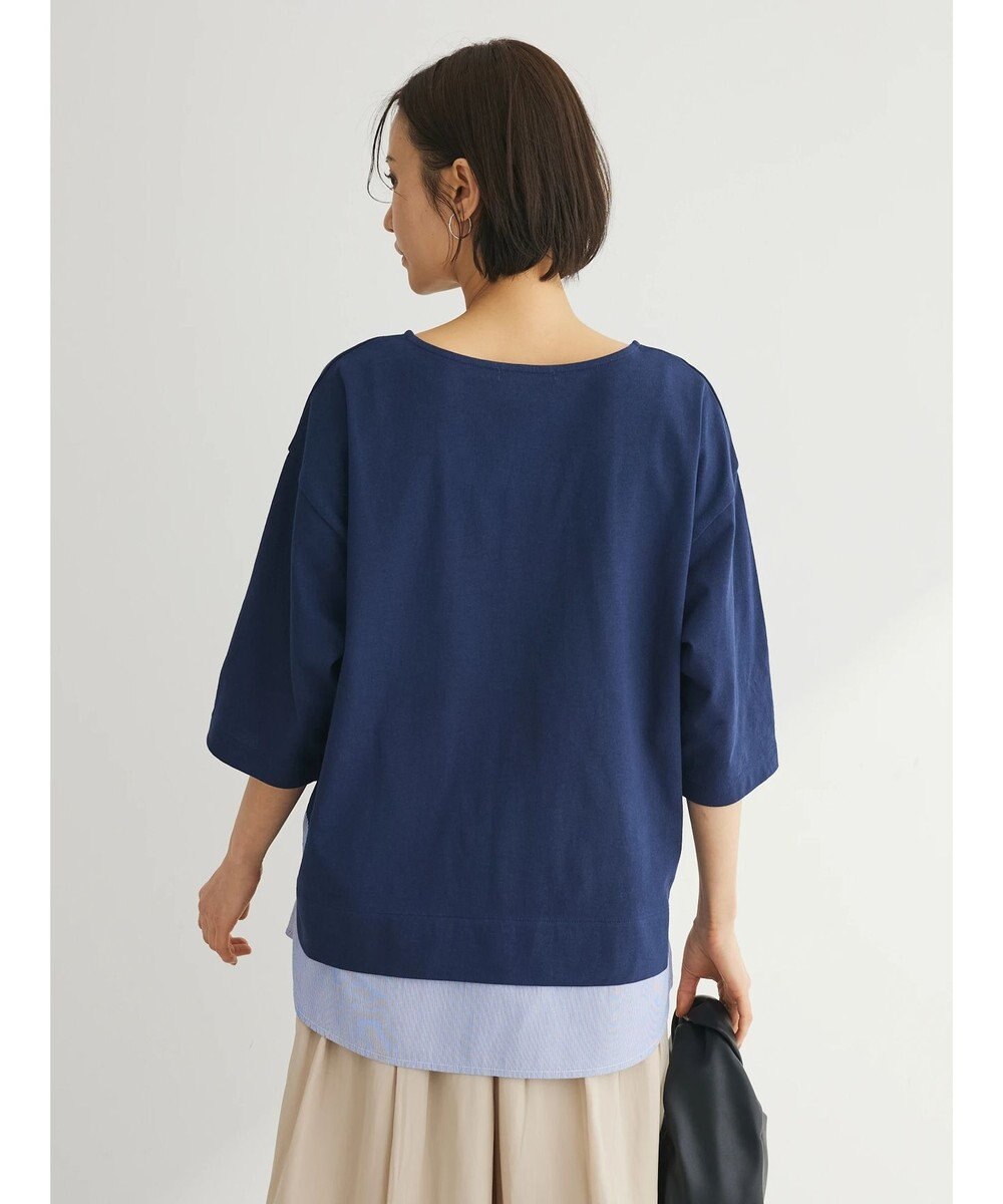 Green Parks 裾ドッキングレイヤー風７分袖プルオーバー 