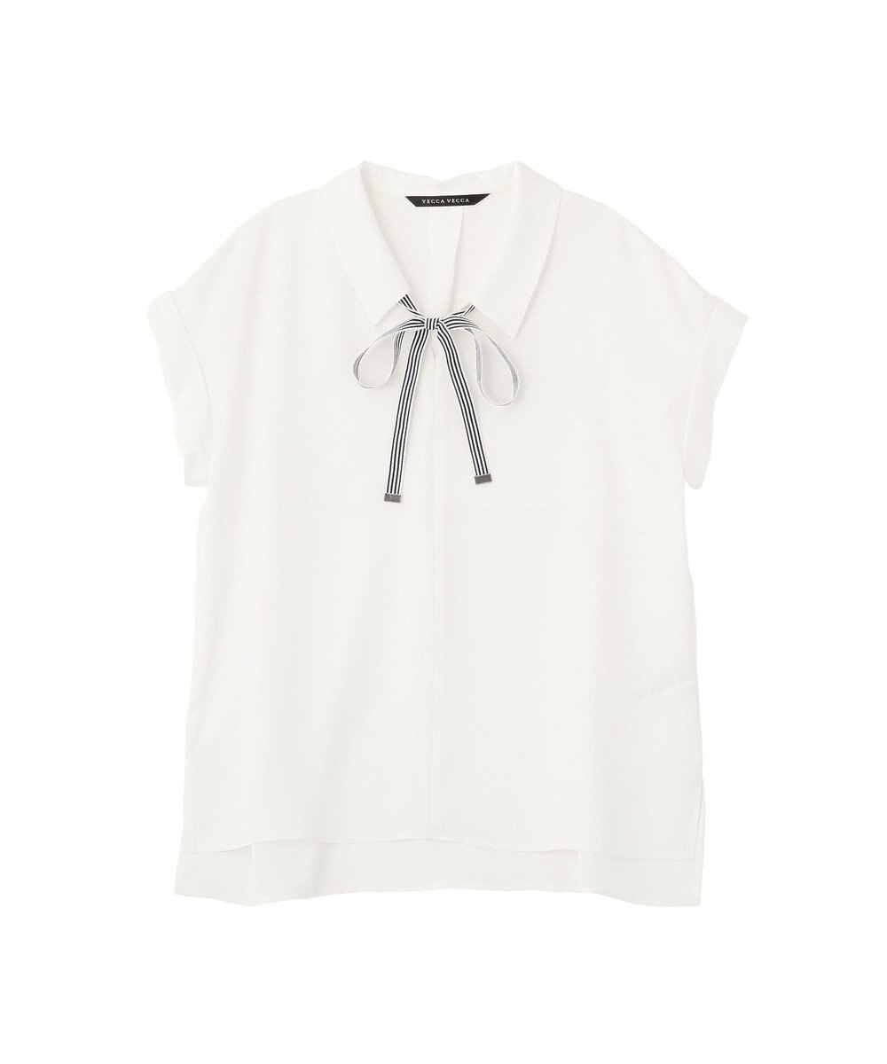 YECCA VECCA 2wayストライプリボンブラウス 