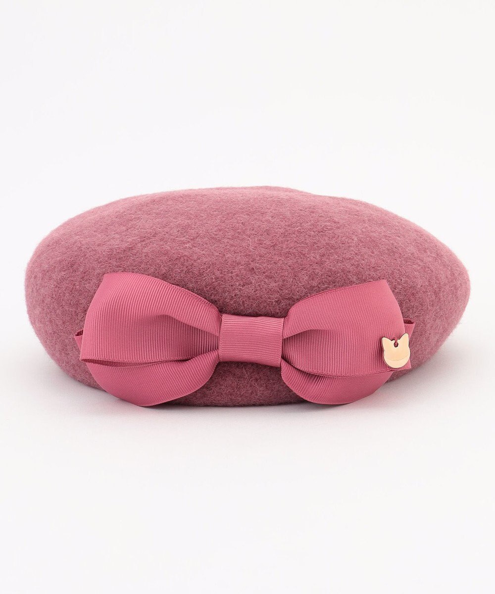 ANY KIDS ネコチャーム付きリボンベレー帽 