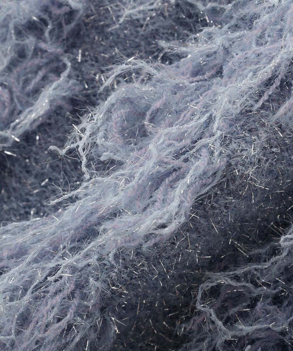 YECCA VECCA ラメフェザー袖フリンジニット 