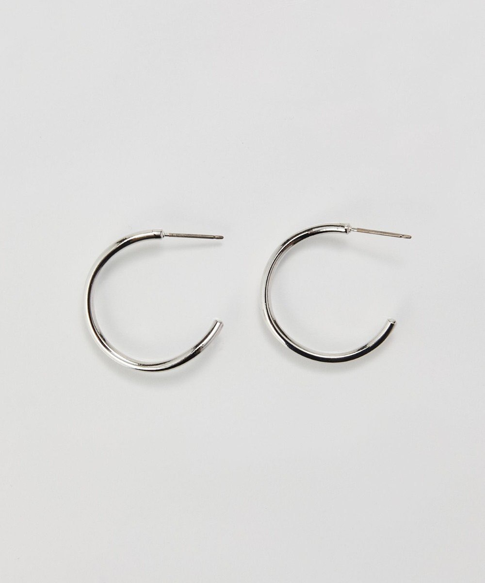 Phoebe 【金属アレルギー対応】2wayウェーブラインフープピアス　シルバー/ニッケルフリー 