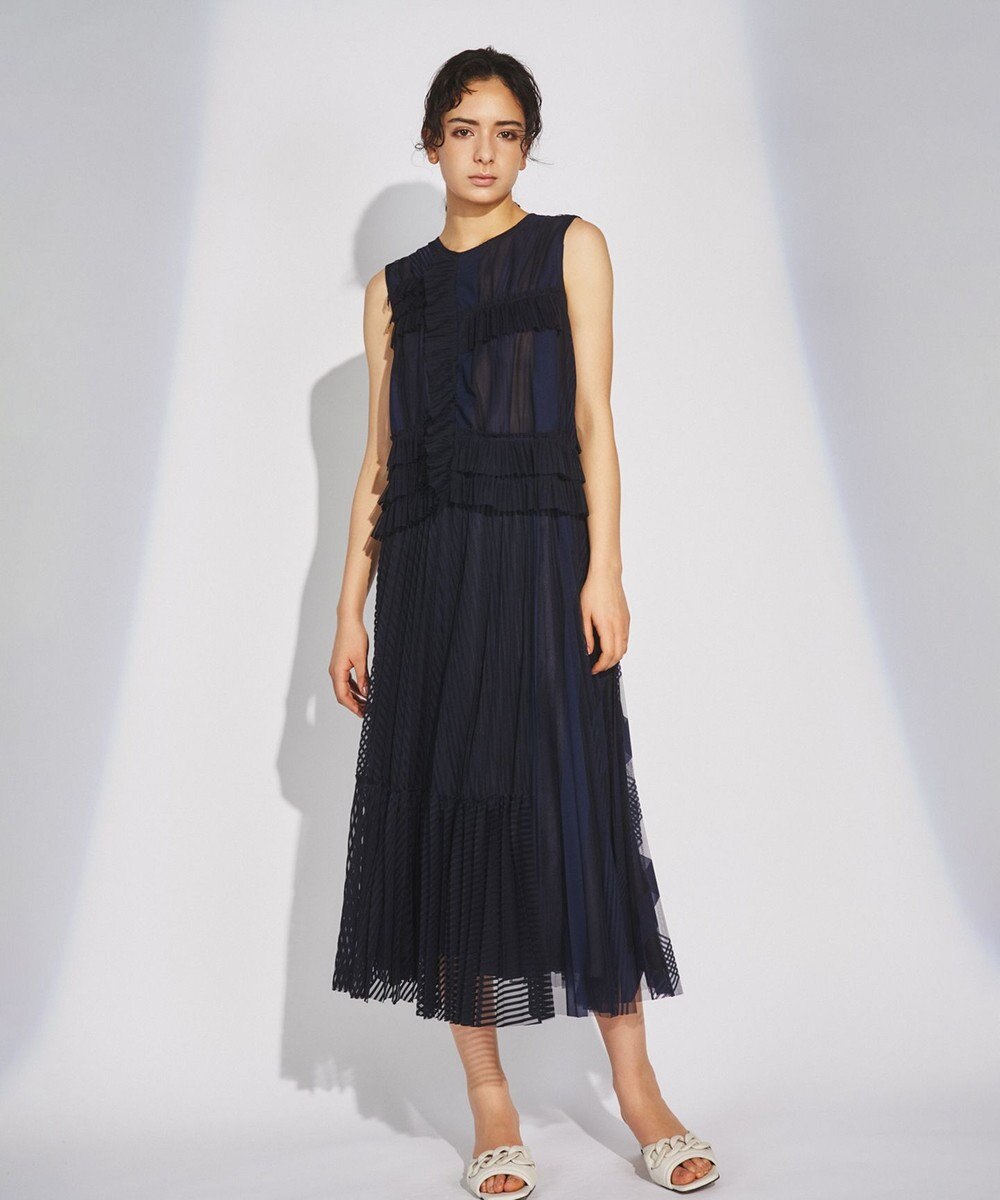 GRACE CONTINENTAL ストライプチュールスカート 