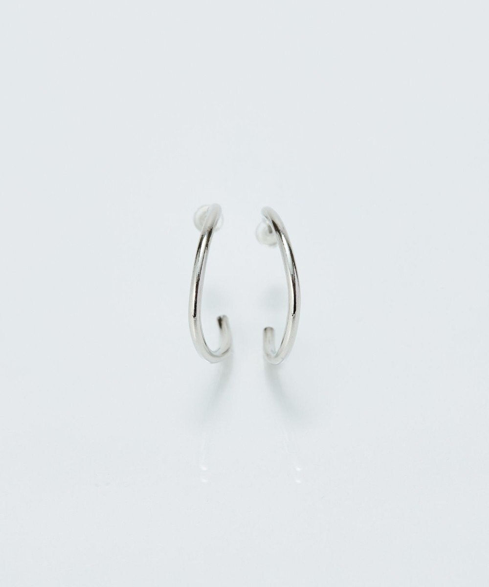 Phoebe 【金属アレルギー対応】2wayウェーブラインフープピアス　シルバー/ニッケルフリー 
