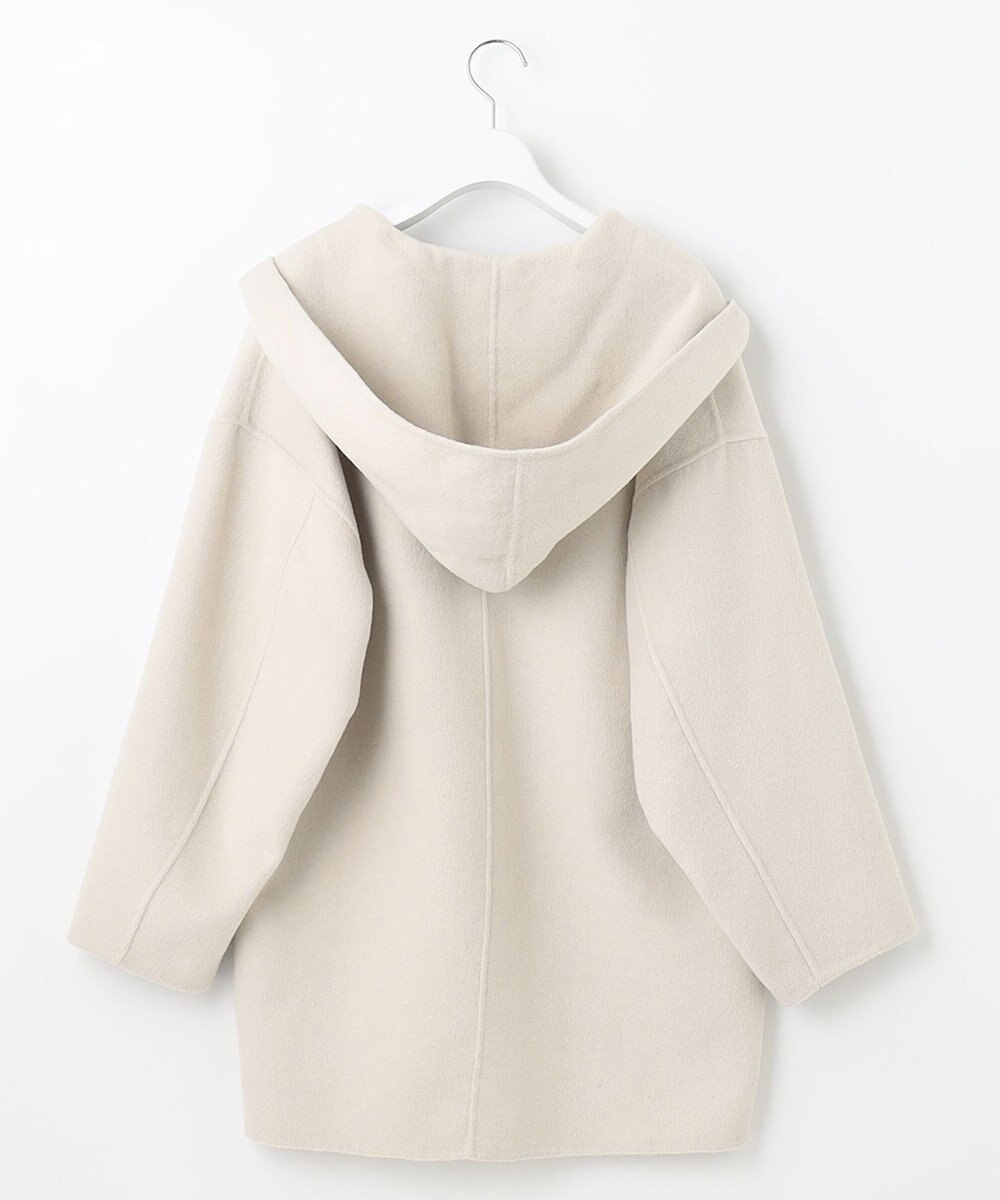 UNFILO 【撥水】ウール混リバー フーデットコート 