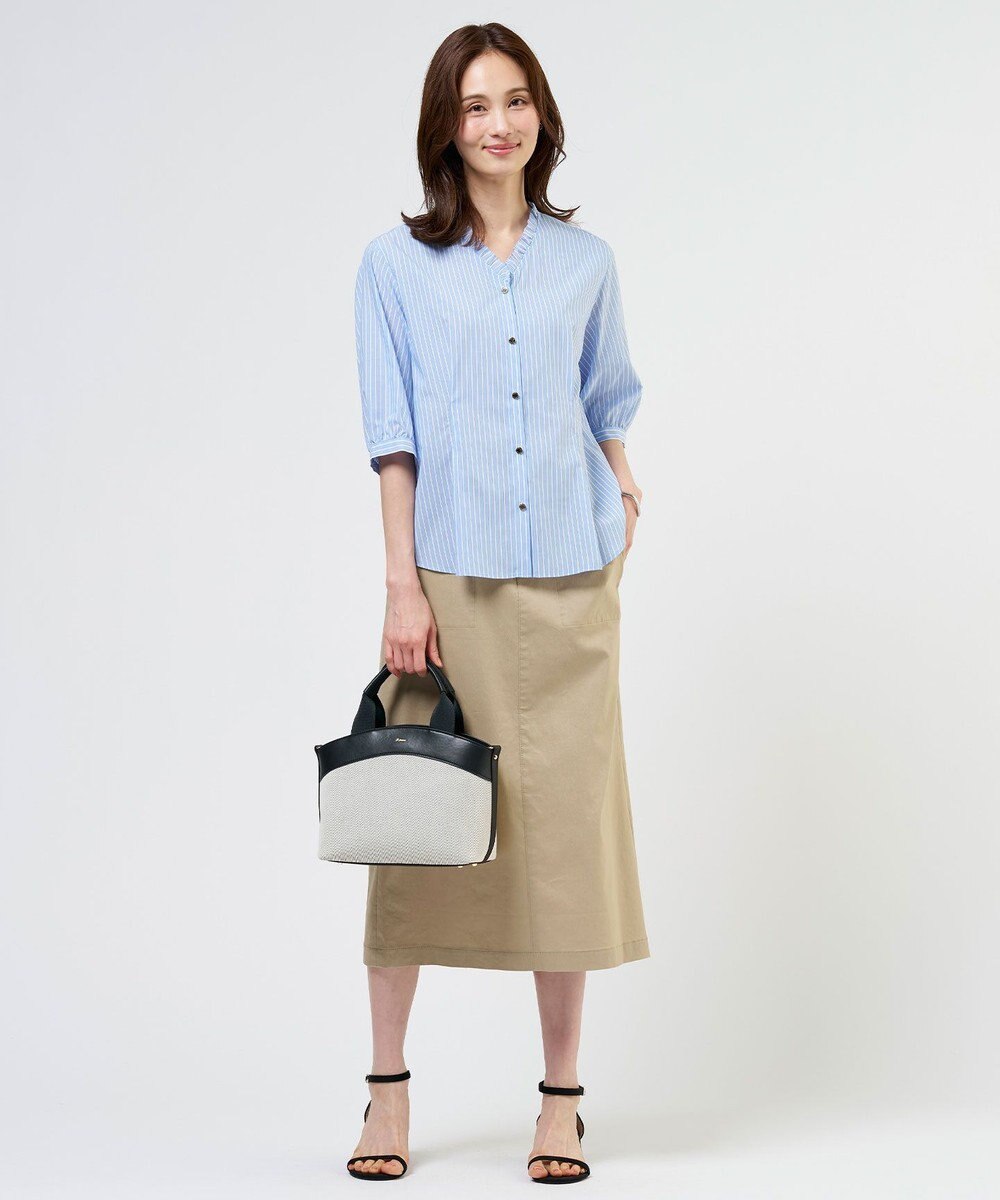 J.PRESS LADIES S 【人気素材】セルロースリネンストレッチ ナロー スカート 