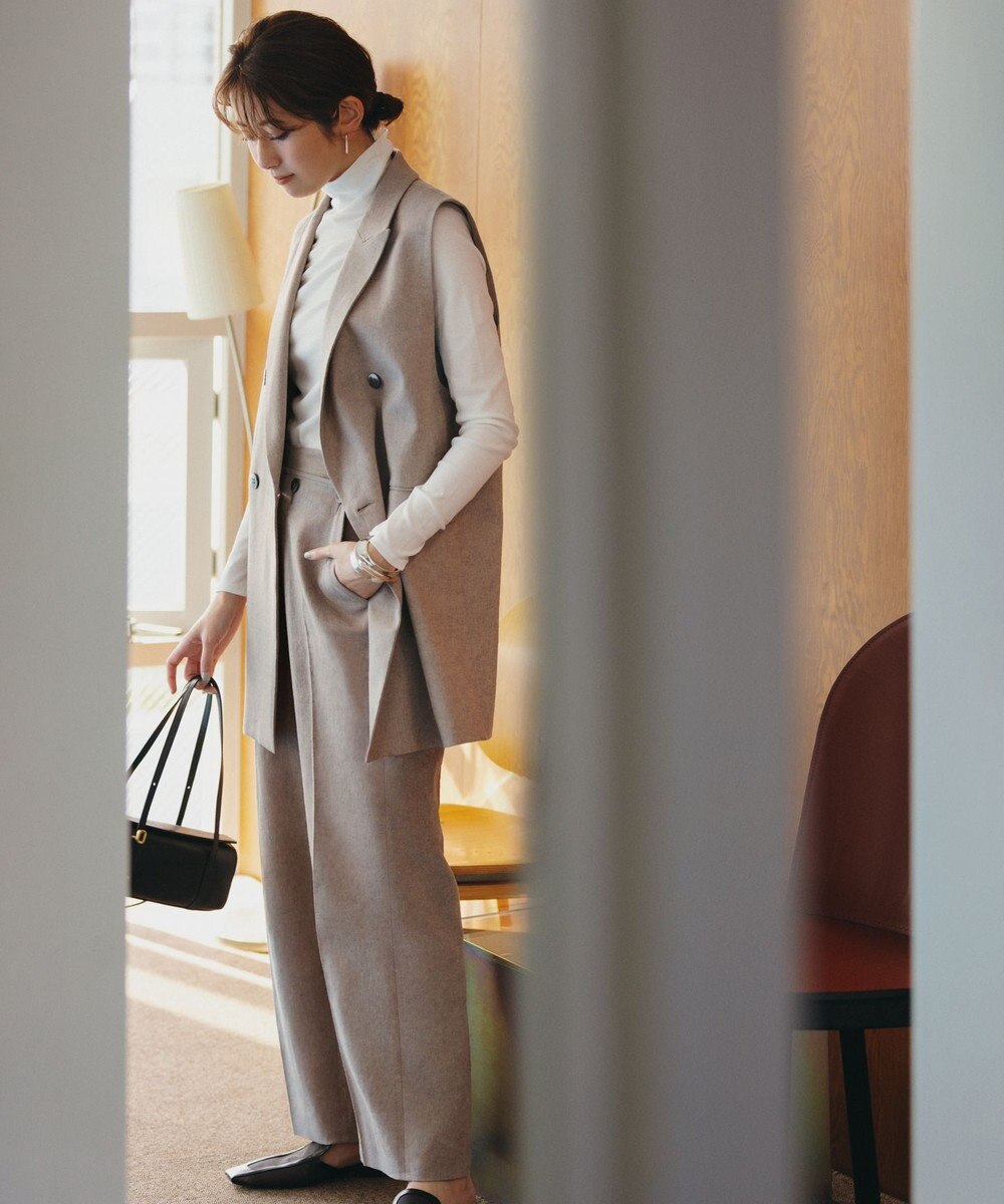 23区 L 【セットアップ対応】リネン ミックスツイード   マリン パンツ 