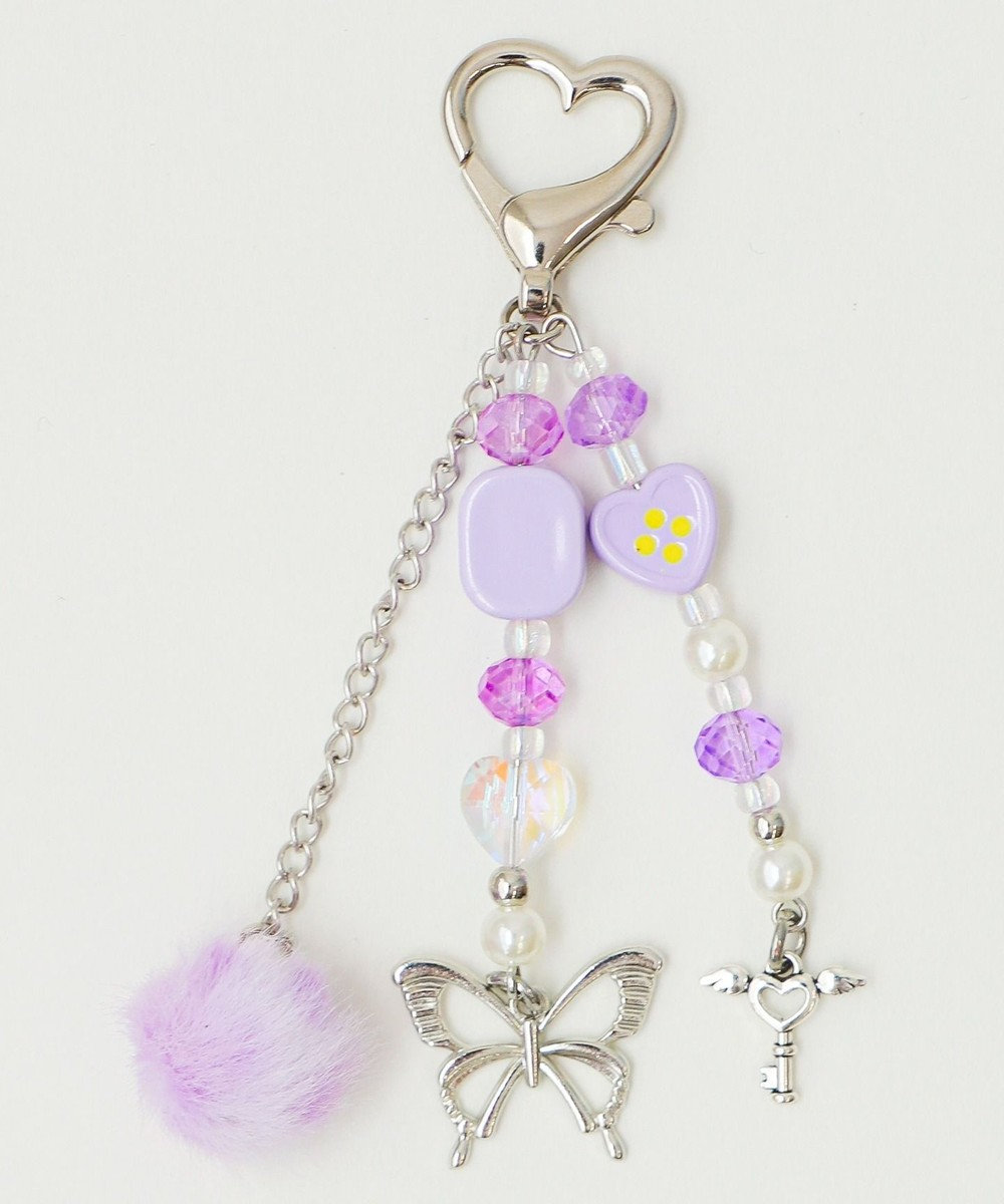 WEGO レオパードぽんぽんビーズキーホルダー 