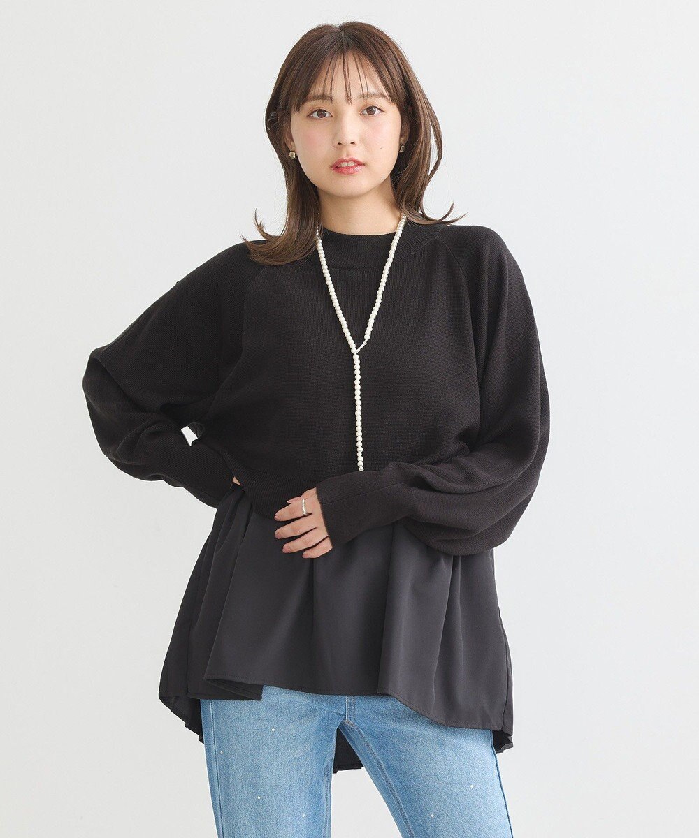 earth music&ecology ドッキングプリーツニット 