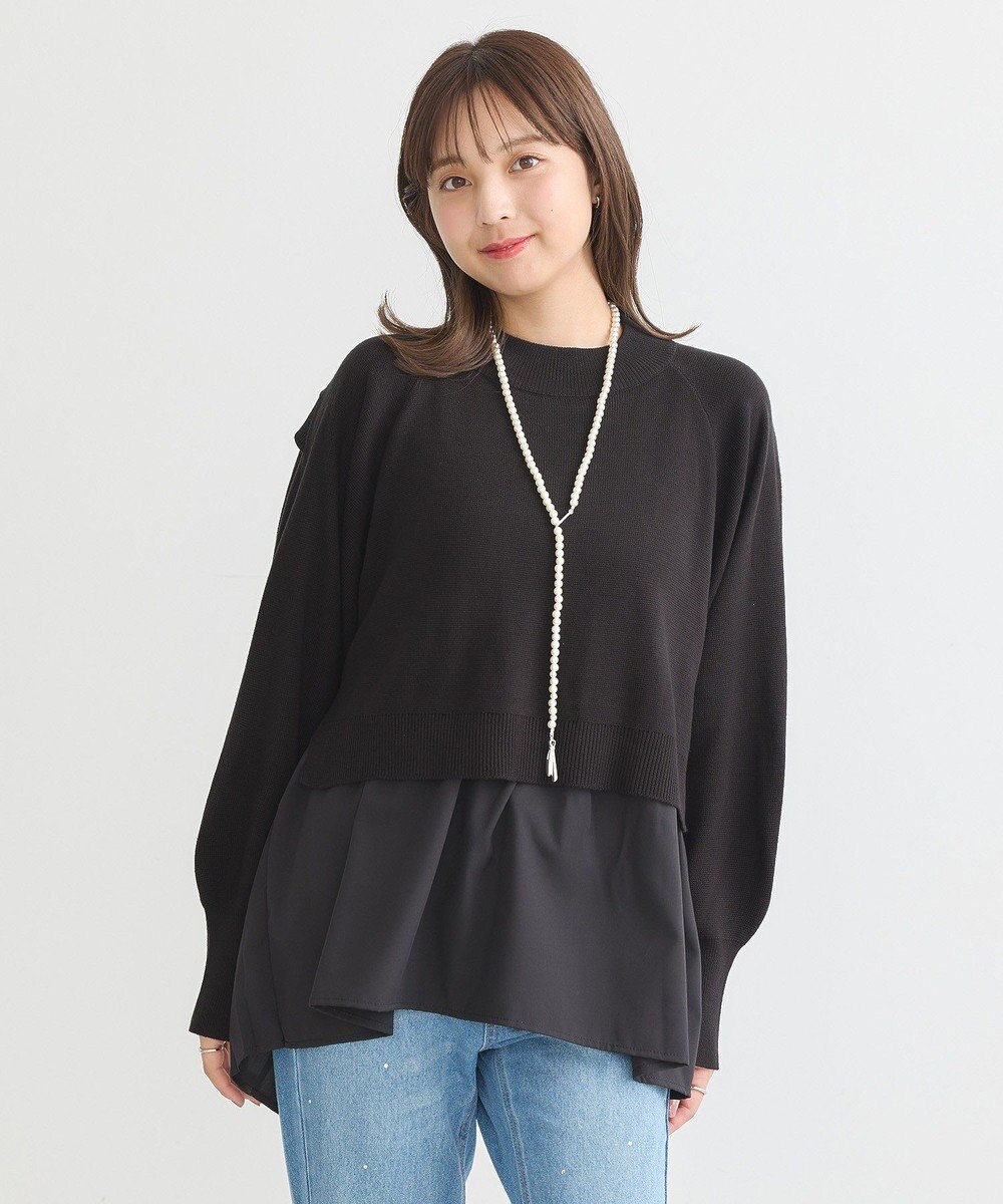 earth music&ecology ドッキングプリーツニット 