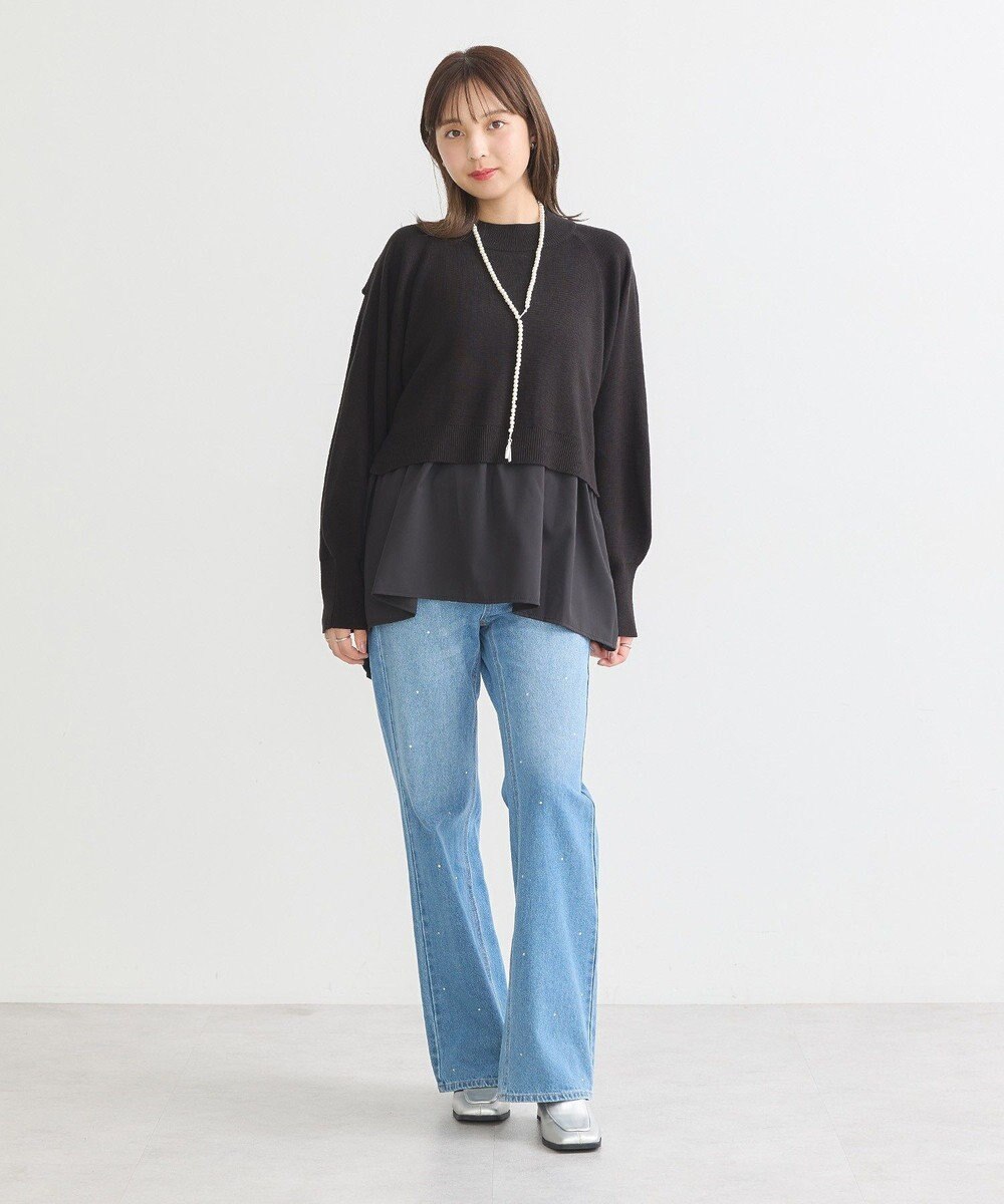 earth music&ecology ドッキングプリーツニット 