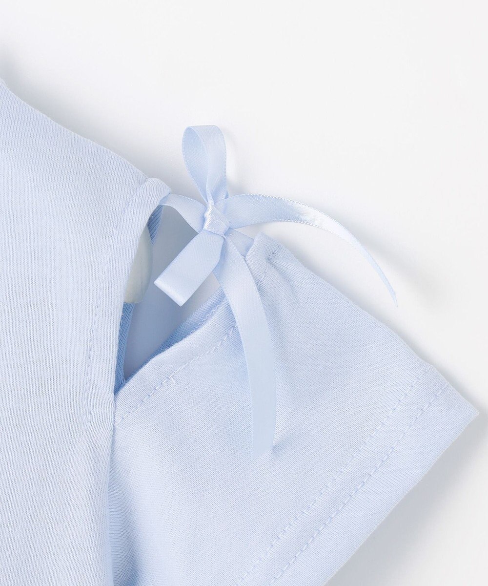 ANY KIDS 【洗濯機可能】肩あき ロゴ刺繍Tシャツ 