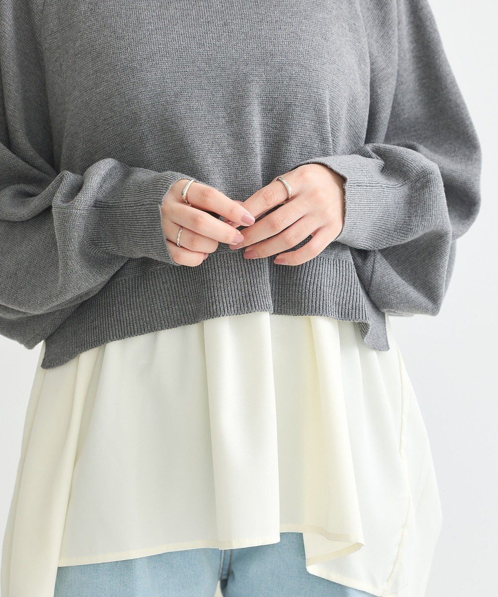 earth music&ecology ドッキングプリーツニット 