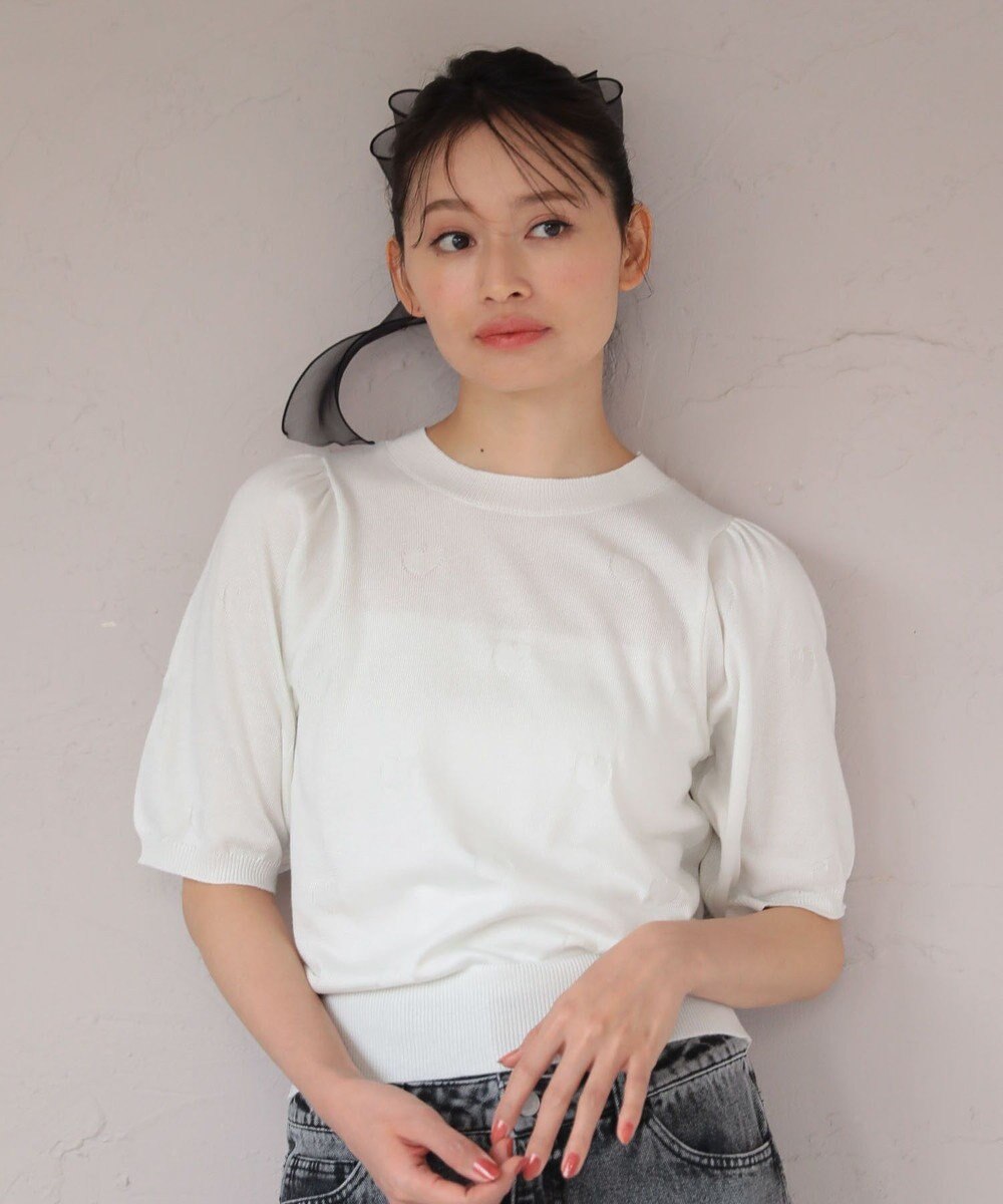 Green Parks ・ｓｗｉｎｇ　ｂｙ　ハート柄クルーニット 