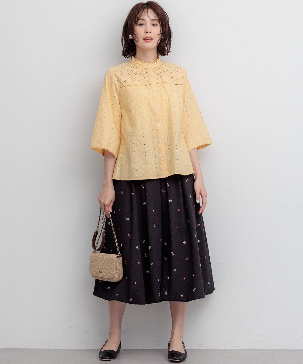 組曲 【WEB限定】ミニフラワーエンブロイダリー スカート 