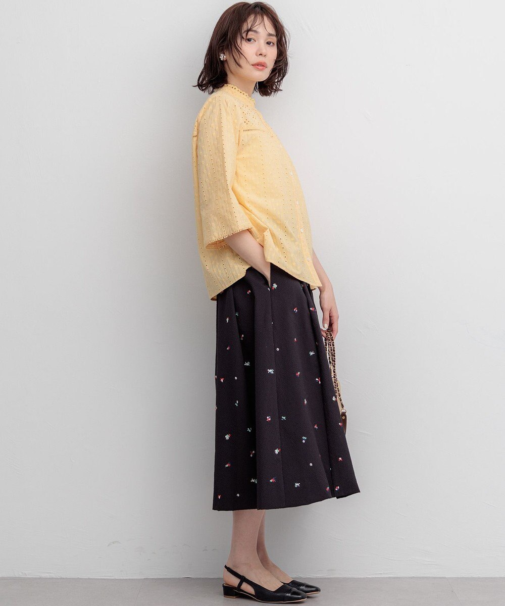 組曲 【WEB限定】ミニフラワーエンブロイダリー スカート 