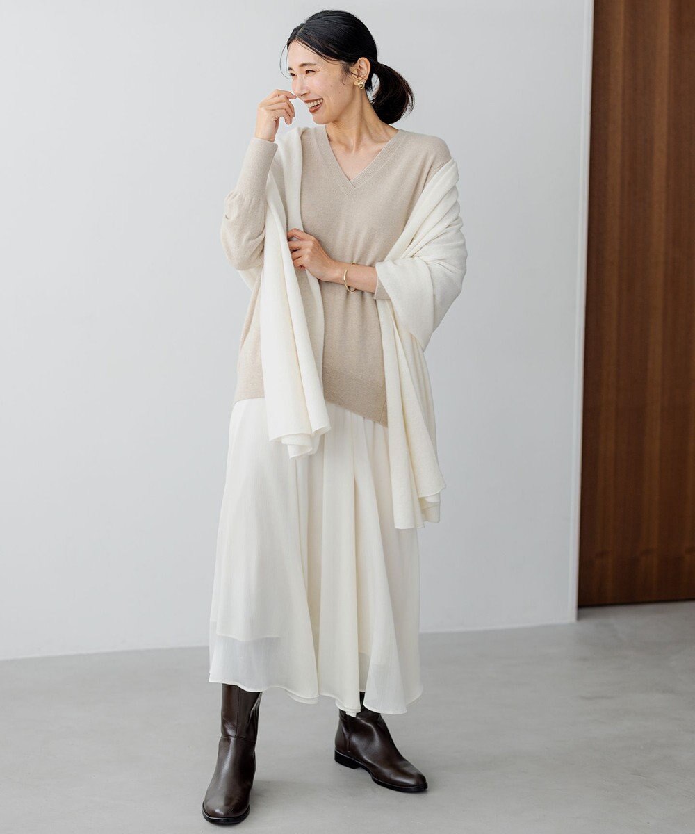 23区 【一部店舗限定/洗える】クレープシフォン フレア スカート 