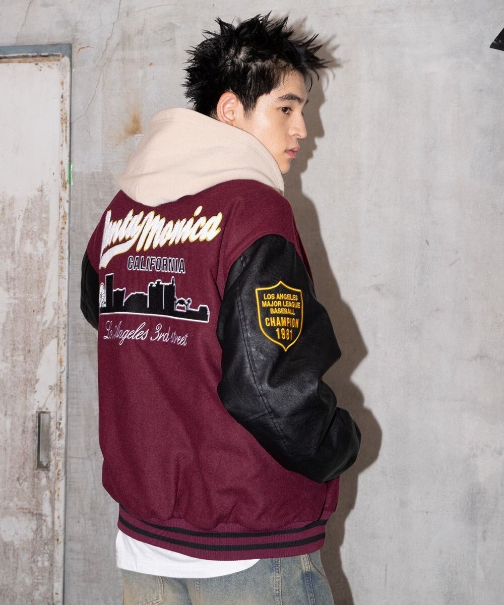 WEGO 【ユニセックス着用ITEM/SMLサイズ展開】メルトンワッペンスタジャン 