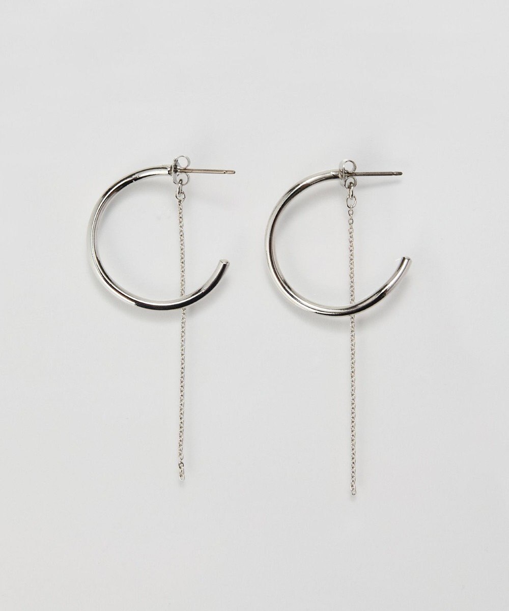 Phoebe 【金属アレルギー対応】2wayウェーブラインフープピアス　シルバー/ニッケルフリー 