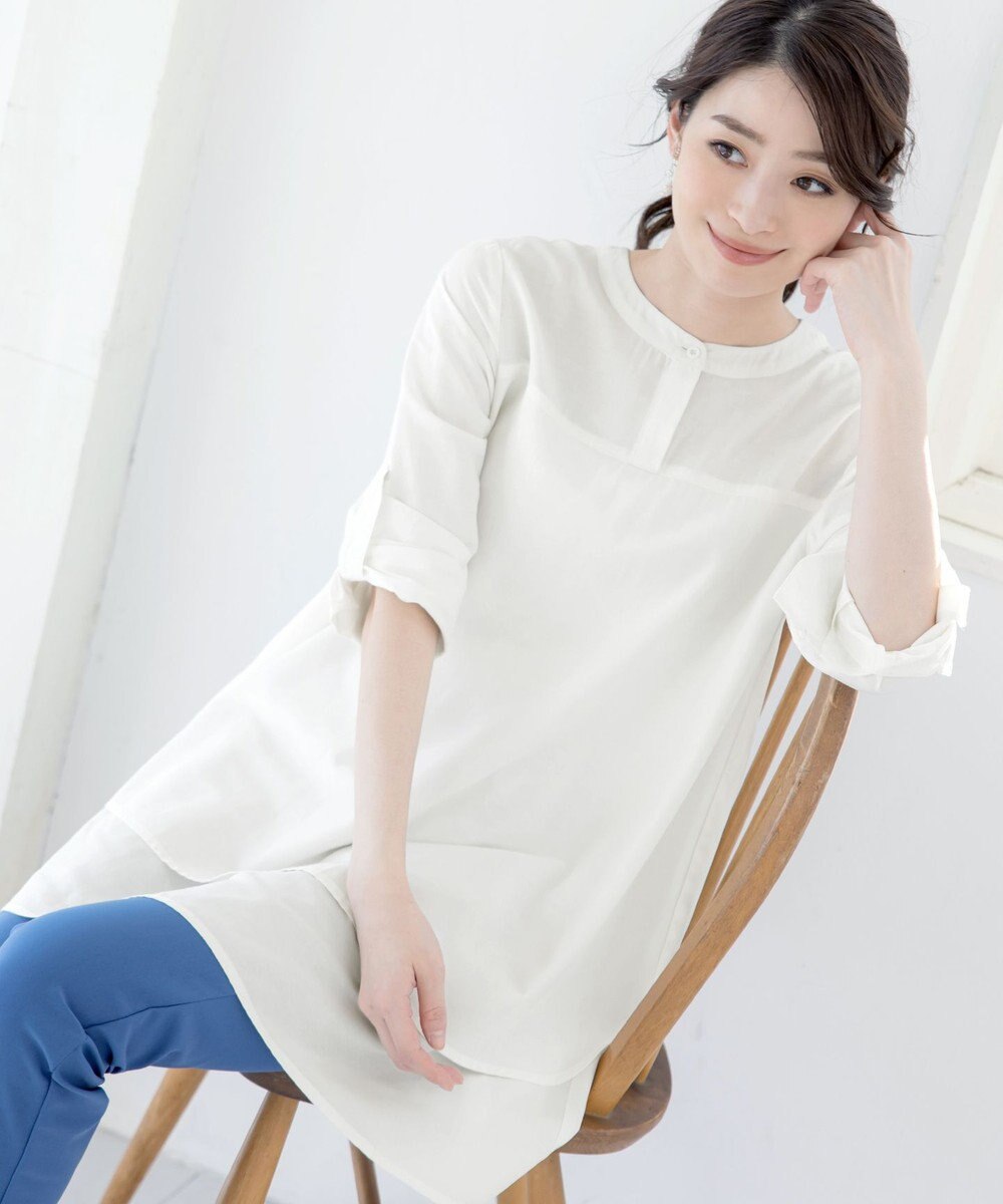 Tiaclasse 【洗える】レイヤードヘムシャツチュニック 