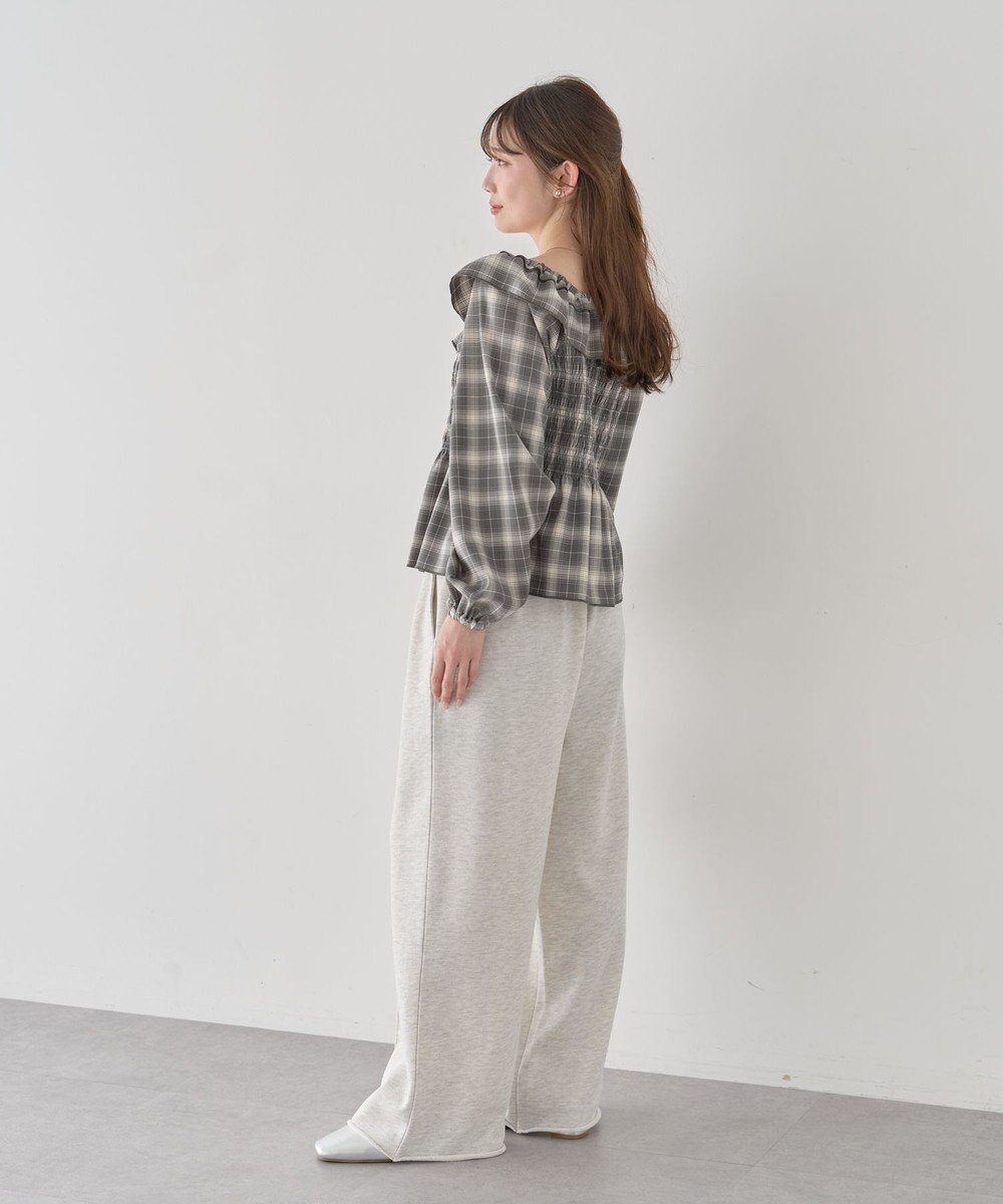 earth music&ecology 【予約】チェックシャーリングブラウス 