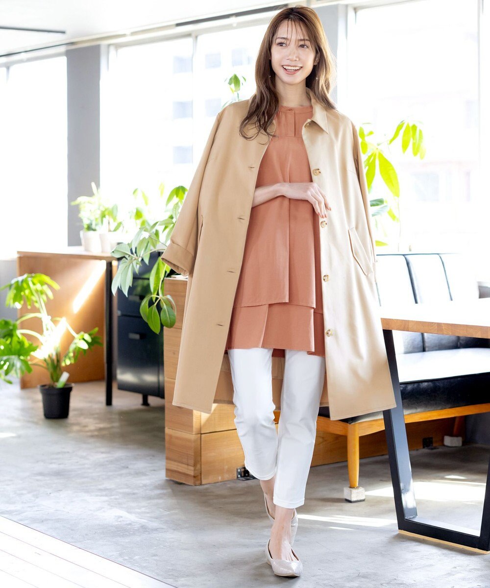 Tiaclasse L 【洗える】レイヤードヘムシャツチュニックブラウス 