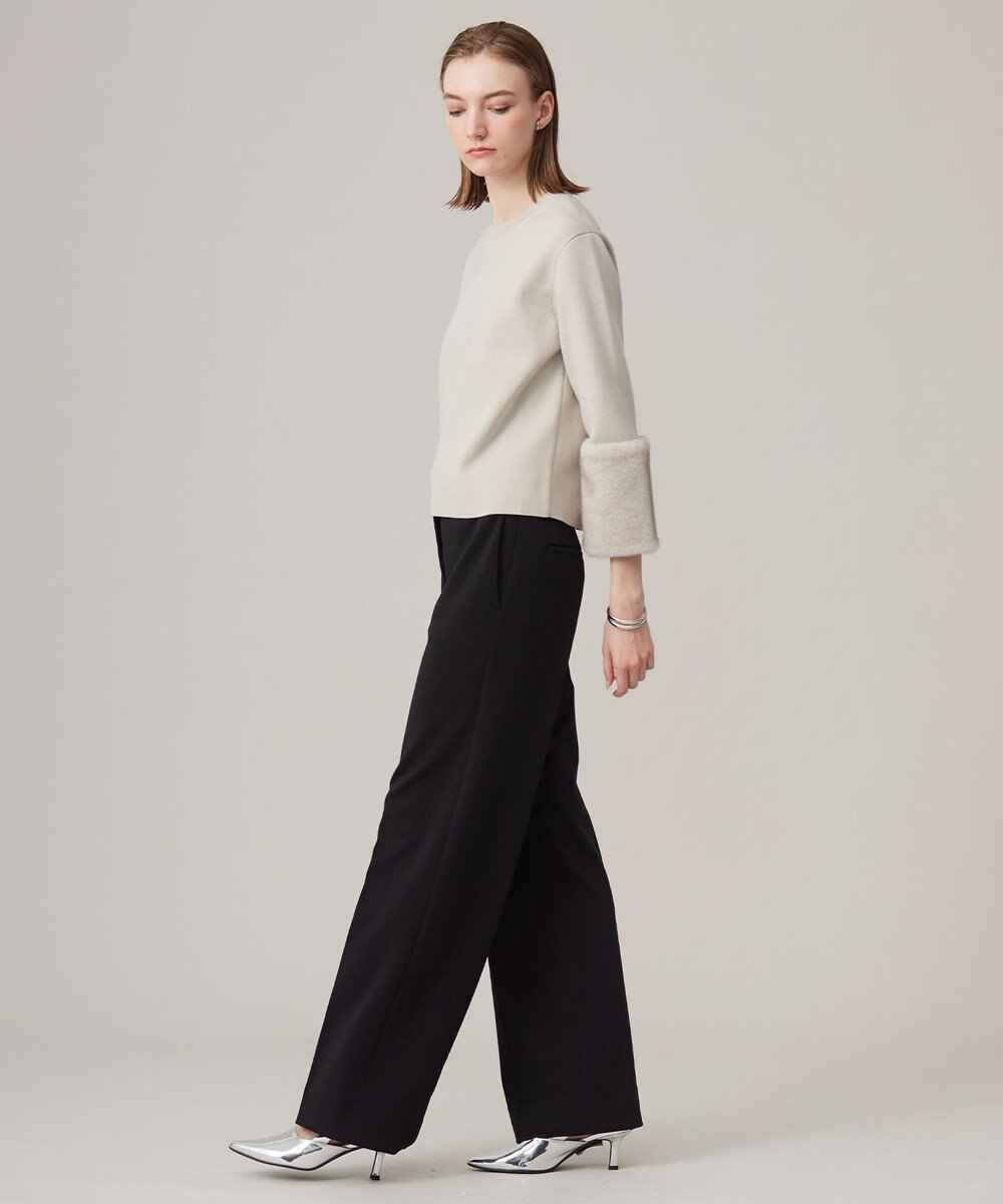 ICB ウールブレンドスムース デザインニット 