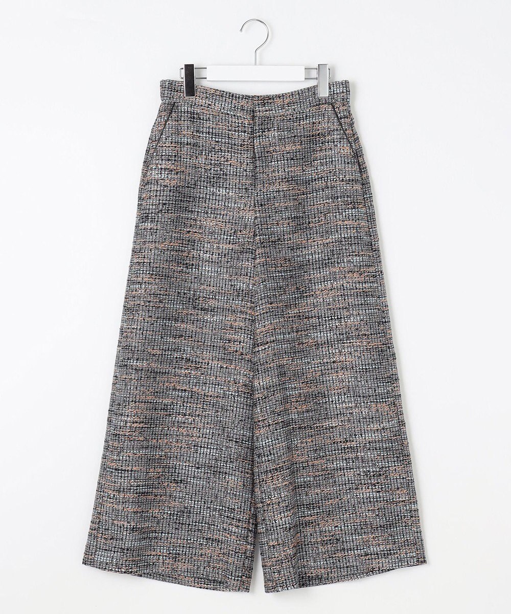 自由区 【洗える】エアリーツイードワイドクロップド パンツ 