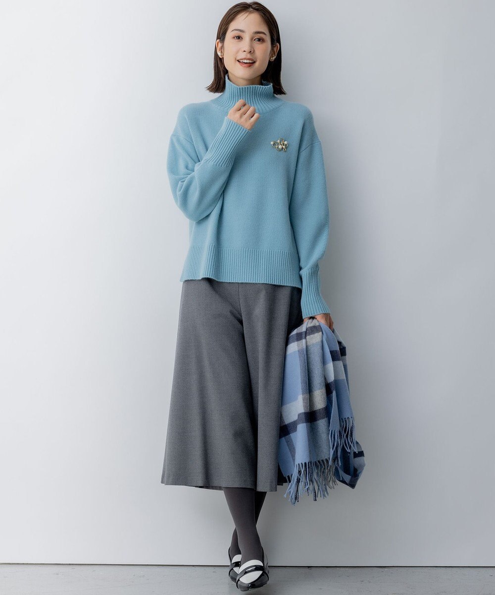 組曲 L ウールカシミヤミックス ロールネック ニット 