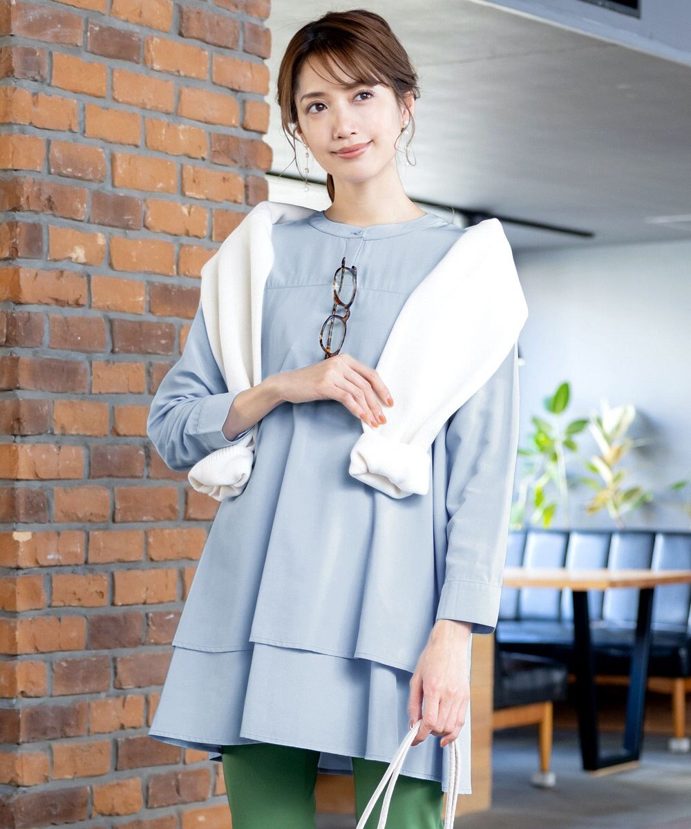 Tiaclasse 【洗える】レイヤードヘムシャツチュニック 