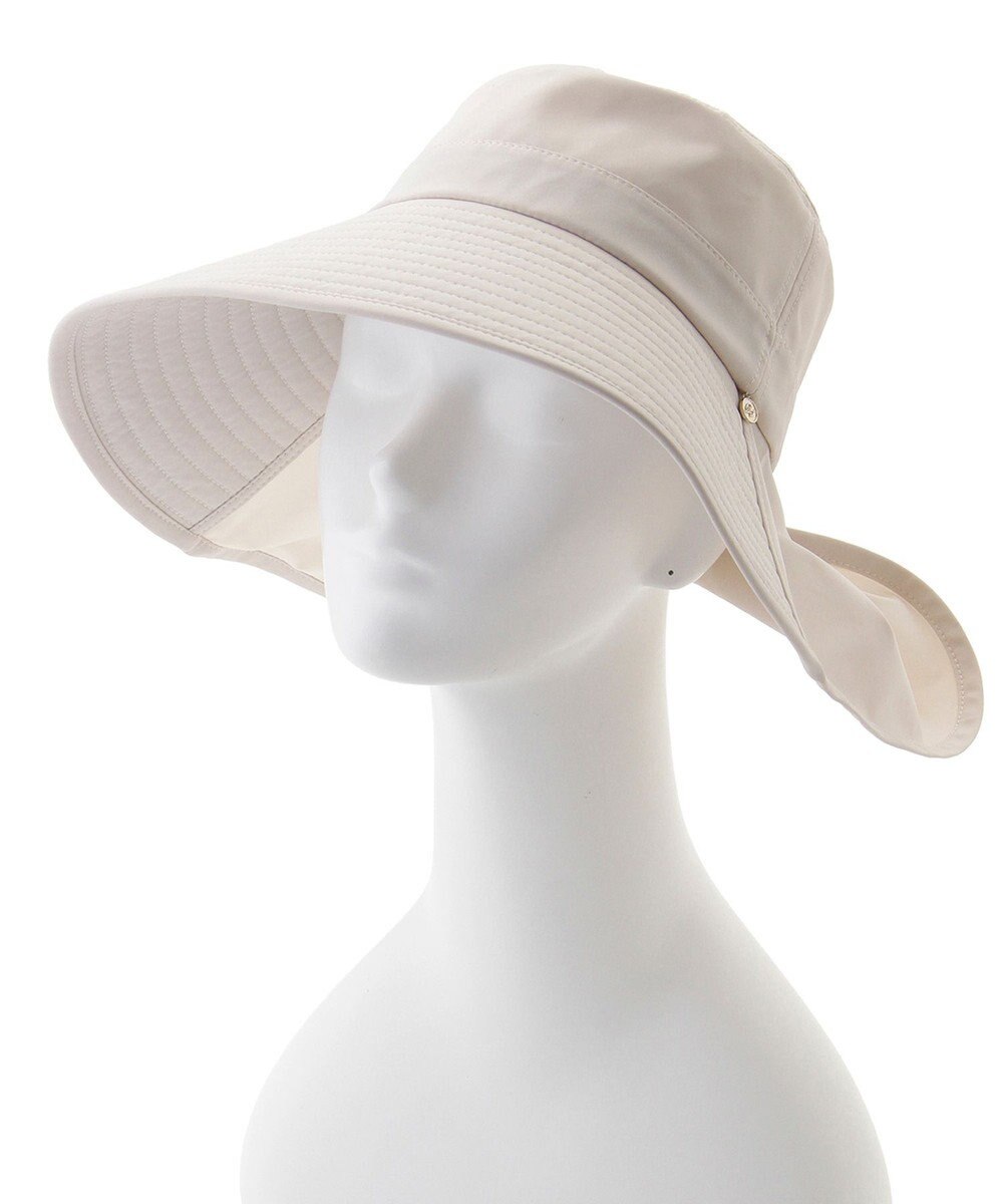 MOONBAT 【遮光100％/遮熱/UVカット】PAUL&JOE ACCESSOIRES(ポール&ジョー）後ろ垂れ 広つばハット 帽子 サイズ調整可能 手洗い可能 