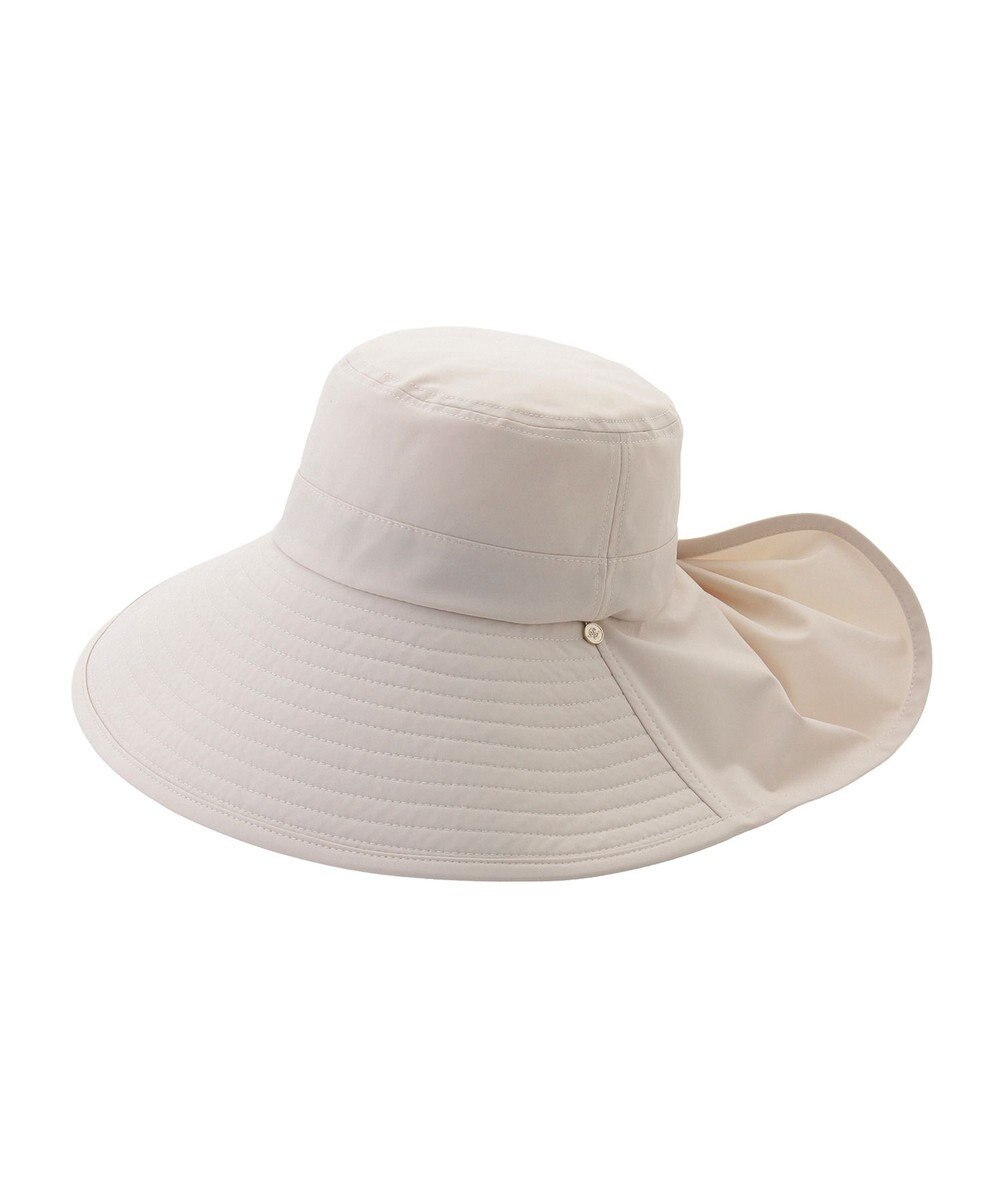 MOONBAT 【遮光100％/遮熱/UVカット】PAUL&JOE ACCESSOIRES(ポール&ジョー）後ろ垂れ 広つばハット 帽子 サイズ調整可能 手洗い可能 