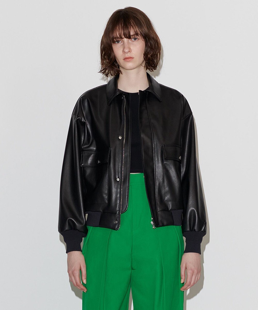 NAVE 【Nave】フェイクラムスキン ブルゾン 