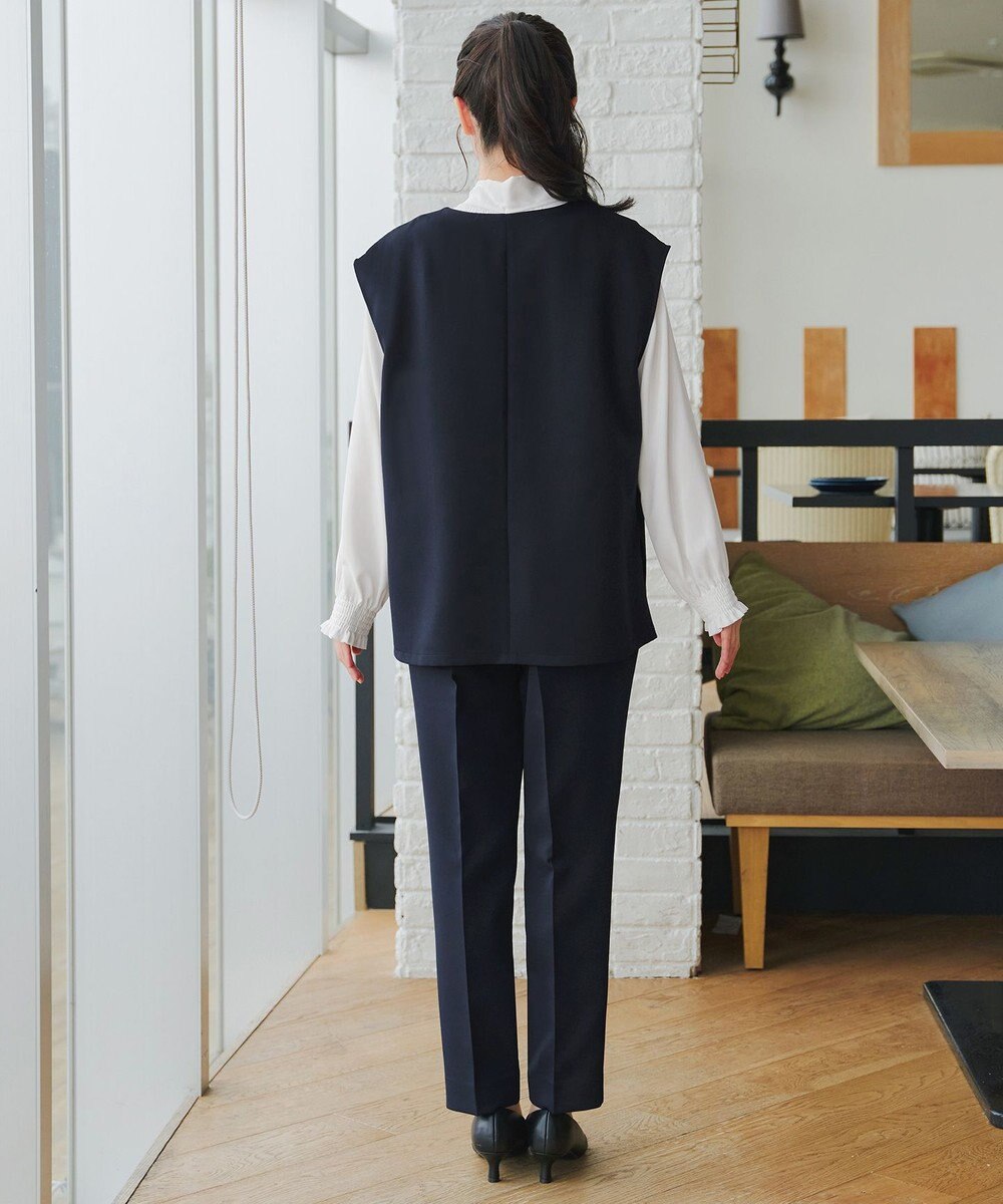 Tiaclasse 【ブラウス&ベスト&パンツ3点セット】リボンタイブラウス＋ベスト付き 3点セットアップ 