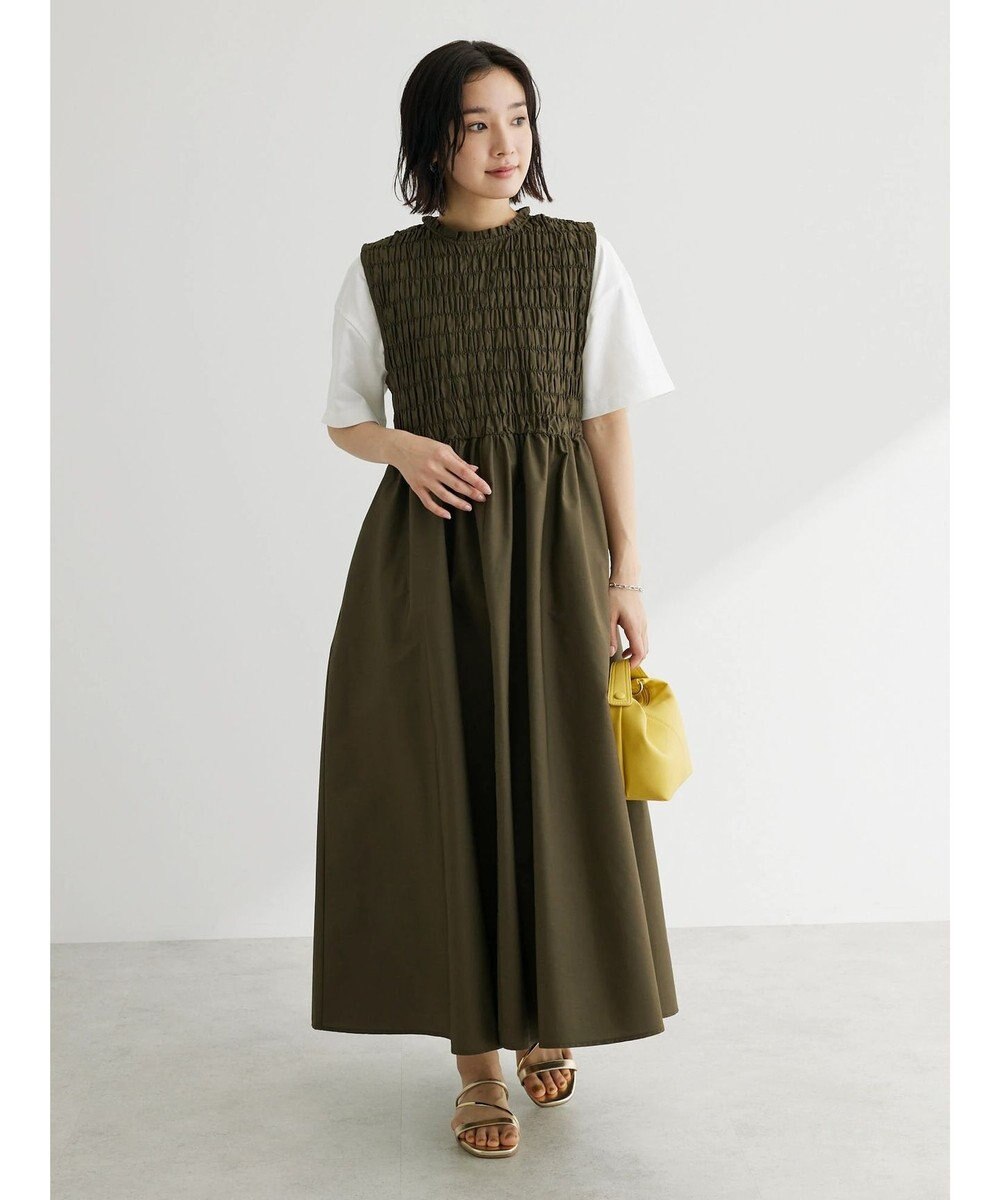 Green Parks ・Ｄｏｕｂｌｅ　Ｆｌａｇｓ　シャーリングノースリワンピ 